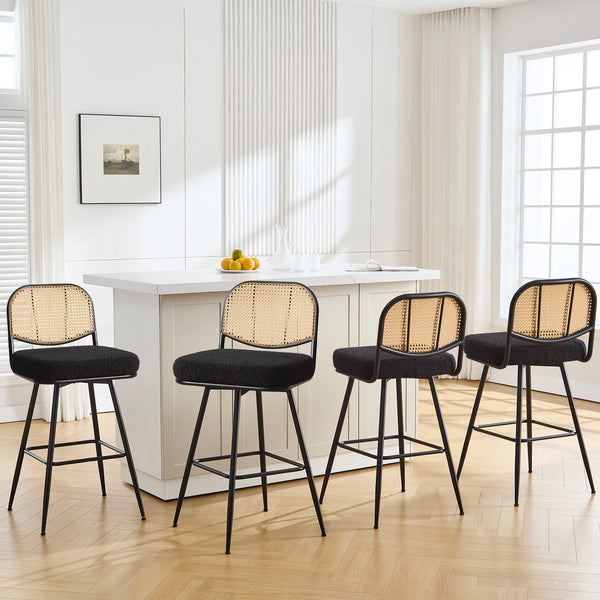 Acolon bar stool, Black Sacy Fabric/Bar Height