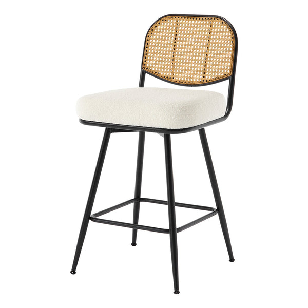 Acolon bar stool, White Sacy Fabric/Counter Height