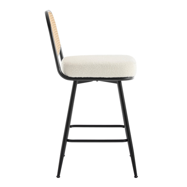 Acolon bar stool, White Sacy Fabric/Counter Height