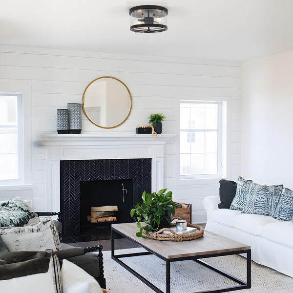 Albarola flush mount light, Black