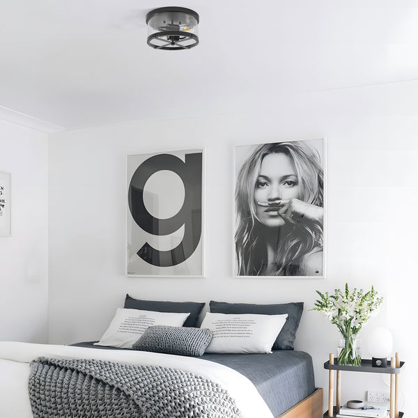 Albarola flush mount light, Black