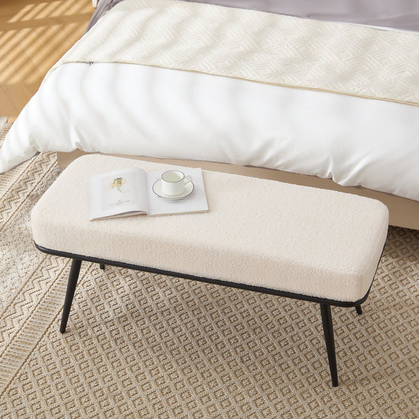 Anyang bench, Cream Glera Velvet