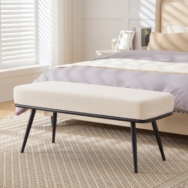 Anyang bench, Cream Glera Velvet