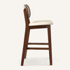 Applejack bar stool, Cream Hron Leather-Brown Frame