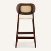 Applejack bar stool, Cream Hron Leather-Brown Frame