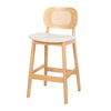 Applejack bar stool, Cream Hron Leather-Natural Frame
