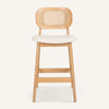 Applejack bar stool, Cream Hron Leather-Natural Frame