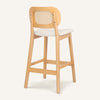Applejack bar stool, Cream Hron Leather-Natural Frame