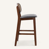 Applejack bar stool, Gray Hron Leather-Brown Frame
