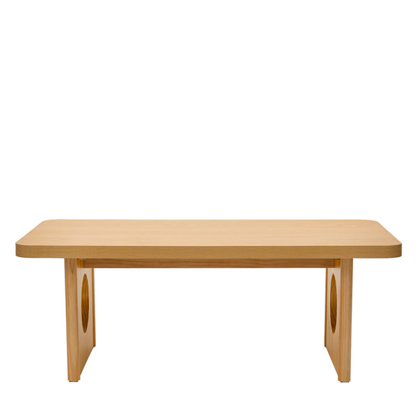 Aqitag Coffee Table in Natural Pine with Circular Legs