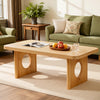 Aqitag Coffee Table in Natural Pine with Circular Legs