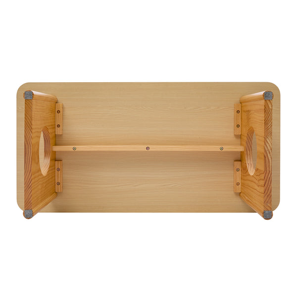 Aqitag Coffee Table in Natural Pine with Circular Legs