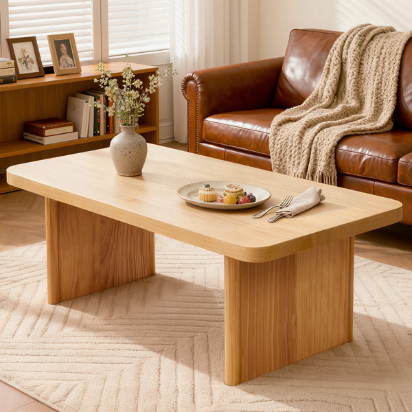 Aqitag Coffee Table in Natural Pine with Non-Circular Legs