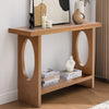 Aqitag Console Table in Brown Oak Veneer