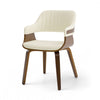 Arinto Dining Chair in Cream Serna Leather with Natural Walnut Veneer