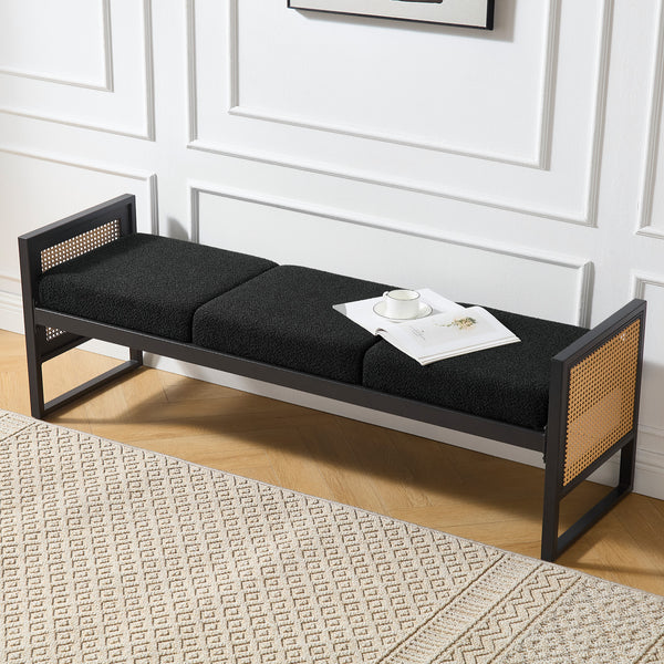 Arka bench, Black Sacy Fabric