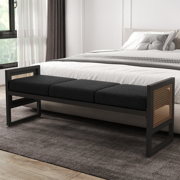 Arka bench, Black Sacy Fabric