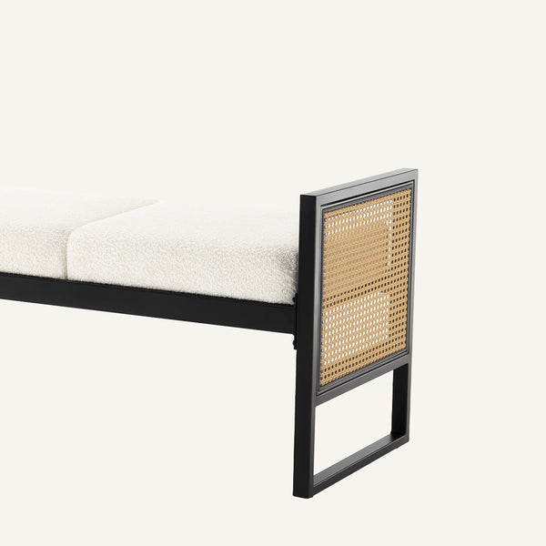 Arka bench, White Sacy Fabric