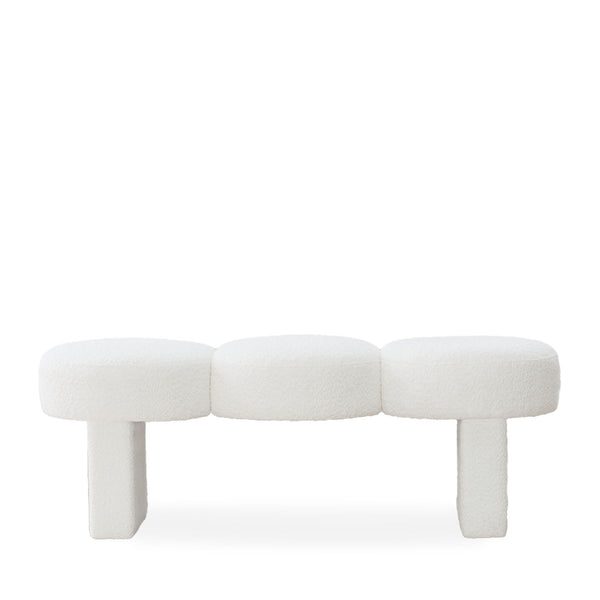 Astin bench, White Pasiga Fabric
