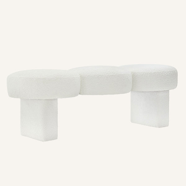 Astin bench, White Pasiga Fabric