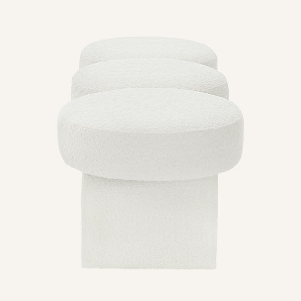 Astin bench, White Pasiga Fabric