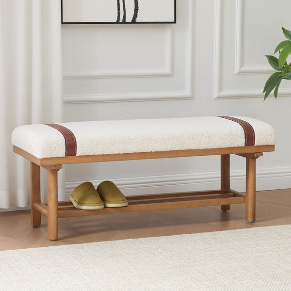 Babian bench, Cream Glera Velvet