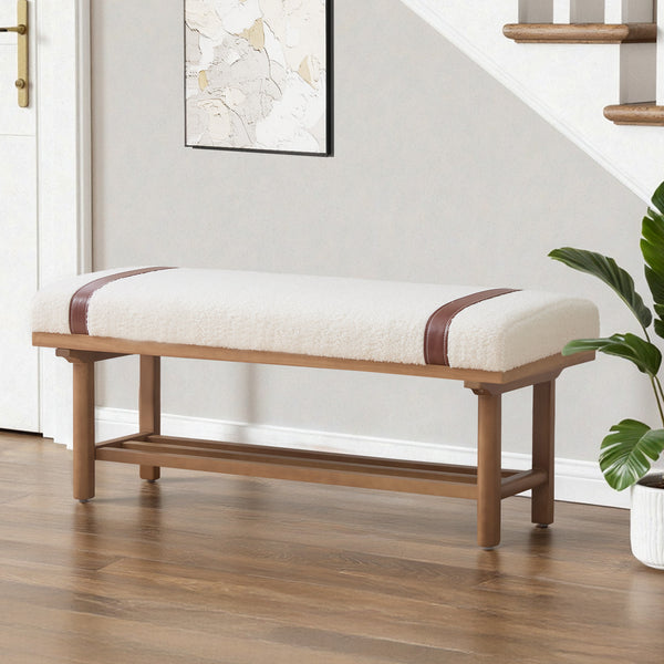 Babian bench, Cream Glera Velvet