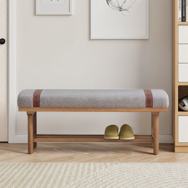 Babian bench, Gray Glera Velvet