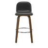 Barocca bar stool, Black Rebo Leather/Bar Height