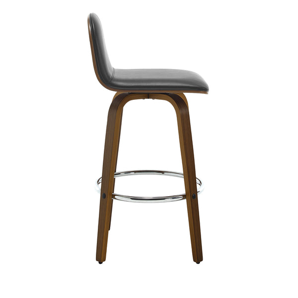 Barocca bar stool, Black Rebo Leather/Bar Height
