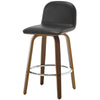 Barocca bar stool, Black Rebo Leather/Counter Height
