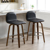 Barocca bar stool, Black Rebo Leather/Counter Height