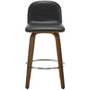 Barocca bar stool, Black Rebo Leather/Counter Height