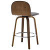 Barocca bar stool, Black Rebo Leather/Counter Height