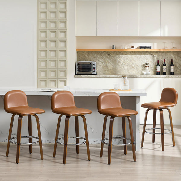 Barocca bar stool, Brown Rebo Leather/Bar Height