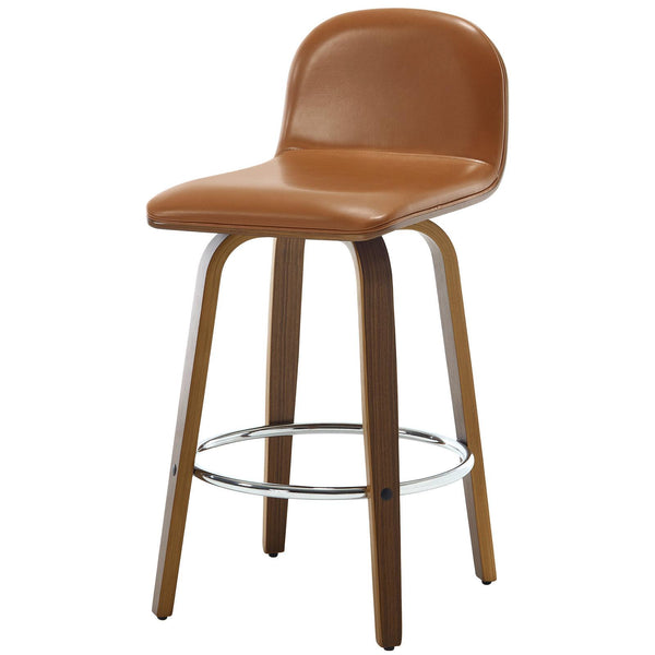 Barocca bar stool, Brown Rebo Leather/Counter Height
