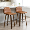 Barocca bar stool, Brown Rebo Leather/Counter Height