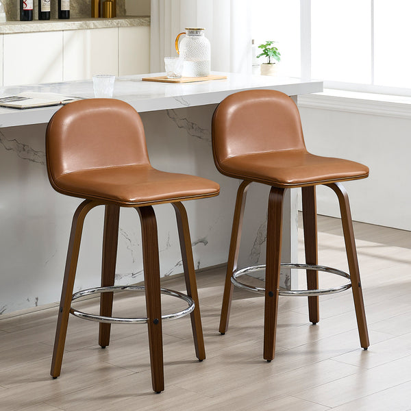 Barocca bar stool, Brown Rebo Leather/Counter Height