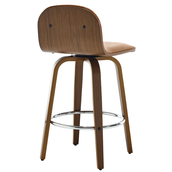 Barocca bar stool, Brown Rebo Leather/Counter Height