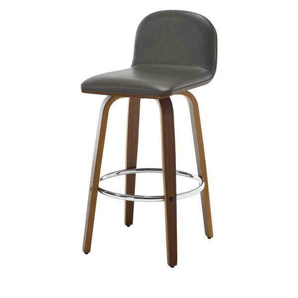 Barocca bar stool, Gray Rebo Leather/Bar Height