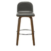 Barocca bar stool, Gray Rebo Leather/Bar Height