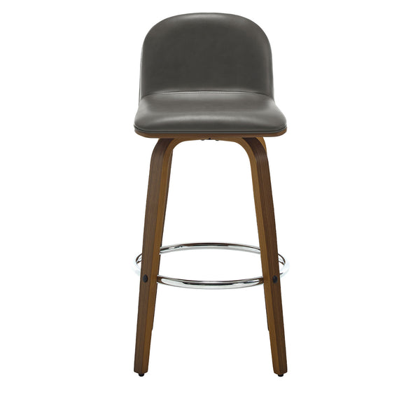 Barocca bar stool, Gray Rebo Leather/Bar Height
