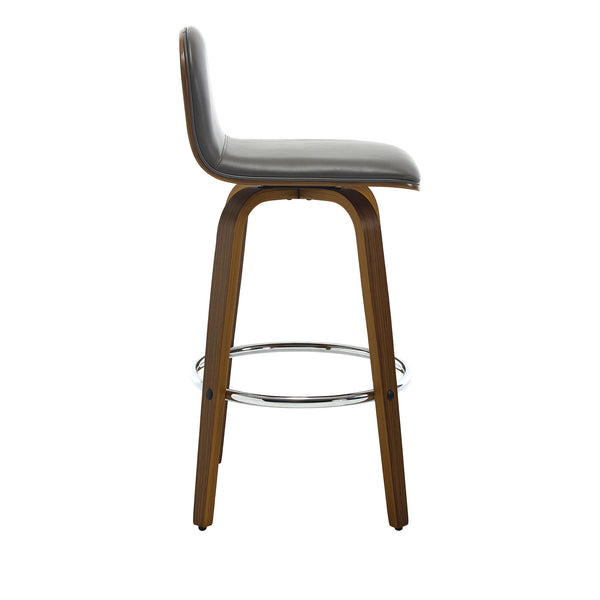 Barocca bar stool, Gray Rebo Leather/Bar Height