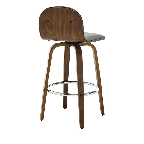 Barocca bar stool, Gray Rebo Leather/Bar Height
