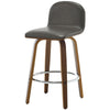 Barocca bar stool, Gray Rebo Leather/Counter Height