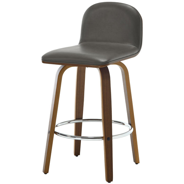 Barocca bar stool, Gray Rebo Leather/Counter Height