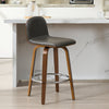 Barocca bar stool, Gray Rebo Leather/Counter Height