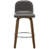 Barocca bar stool, Gray Rebo Leather/Counter Height