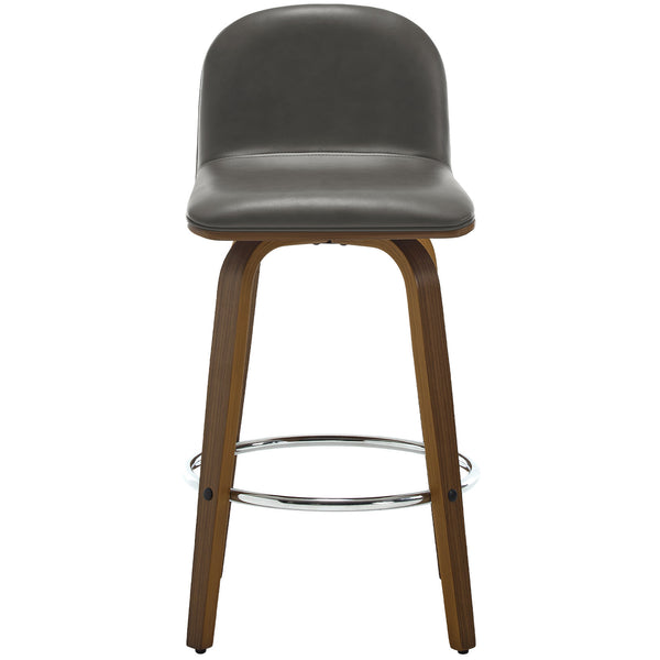 Barocca bar stool, Gray Rebo Leather/Counter Height