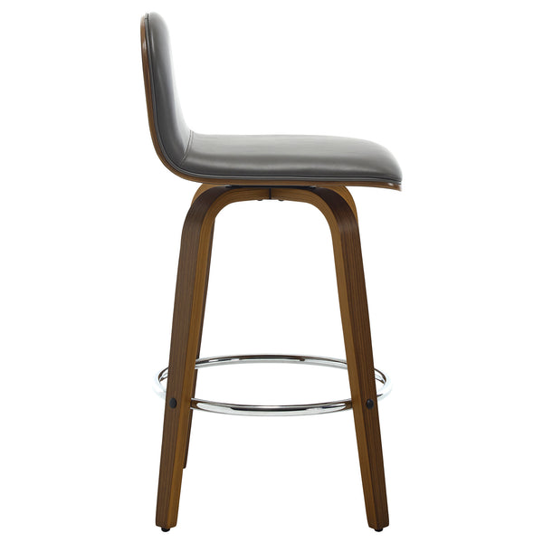 Barocca bar stool, Gray Rebo Leather/Counter Height